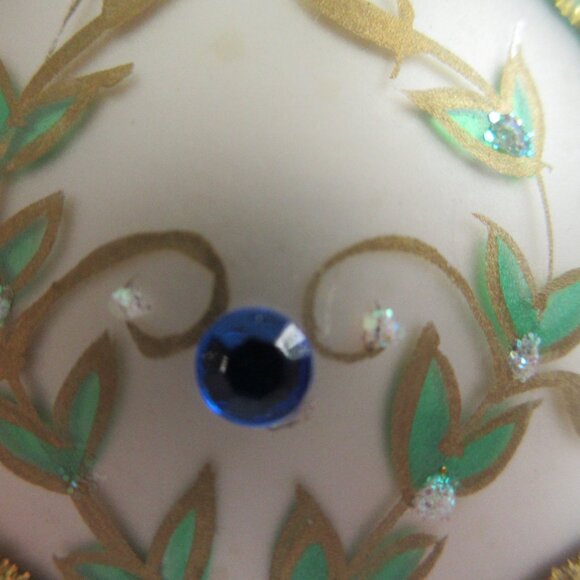 Unique Treasure Handcrafted Glass Faberge Inspired Ornament Jeweled Egg Ornament - Picture 8 of 12